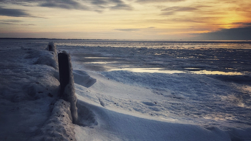 Lake Erie sunset. Catawba Island State Park.